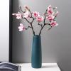 NA Light Luxury Ceramic vase hydroponic Tea Table Flower Arrangement Dry Flowers Simple Modern Nordic Dining Table Living Room Home Decoration Straight Body [Dark Green 30cm] + 2 Magnolias view 1