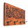 Oak Leaf Coat Hanger - Carved in a 30.5"x10" Solid Wood Board Key Holder Entryway Organizer Towel Rack Leash Holder Rustic Modern view 1