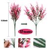 12 Bundles Artificial Flowers for Outdoor Decoration, Spring Decoration UV Resistant Faux Outdoor Plastic Greenery Shrubs Plants Artificial Fake Flowers Hanging Planter Home Garden Decor(Pink) view 2