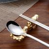 ASDUU Stainless Steel Chopsticks Rest Spoon Rest Fork Holder Chinese Zodiac Sign Tabletop Decoration Ornament Decor Gift view 3