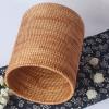 CL-ZZZ Rattan Trash Can, Round Bathroom Waste Basket Desktop Cylinder Waste Paper Basket, Eco-Friendly Wastebasket Bedroom Household Natural Garbage Bin (Size : B) view 1