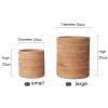 CL-ZZZ Hand-Woven Rattan Rubbish Bin Paper Recycling Basket Round Trash Can whitout lid, Eco-Friendly Waste Storage, for Living Room and Office (Brown) (Size : A) view 2