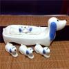 ASDUU Chopsticks Rest Dog Sauce Dish Dip Bowl Ceramic Dinner Spoon Stand Fork Holder Rack Chopsticks Utensil Cutlery Stand White Blue Decor Gift view 2