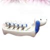 ASDUU Chopsticks Rest Dog Sauce Dish Dip Bowl Ceramic Dinner Spoon Stand Fork Holder Rack Chopsticks Utensil Cutlery Stand White Blue Decor Gift view 3