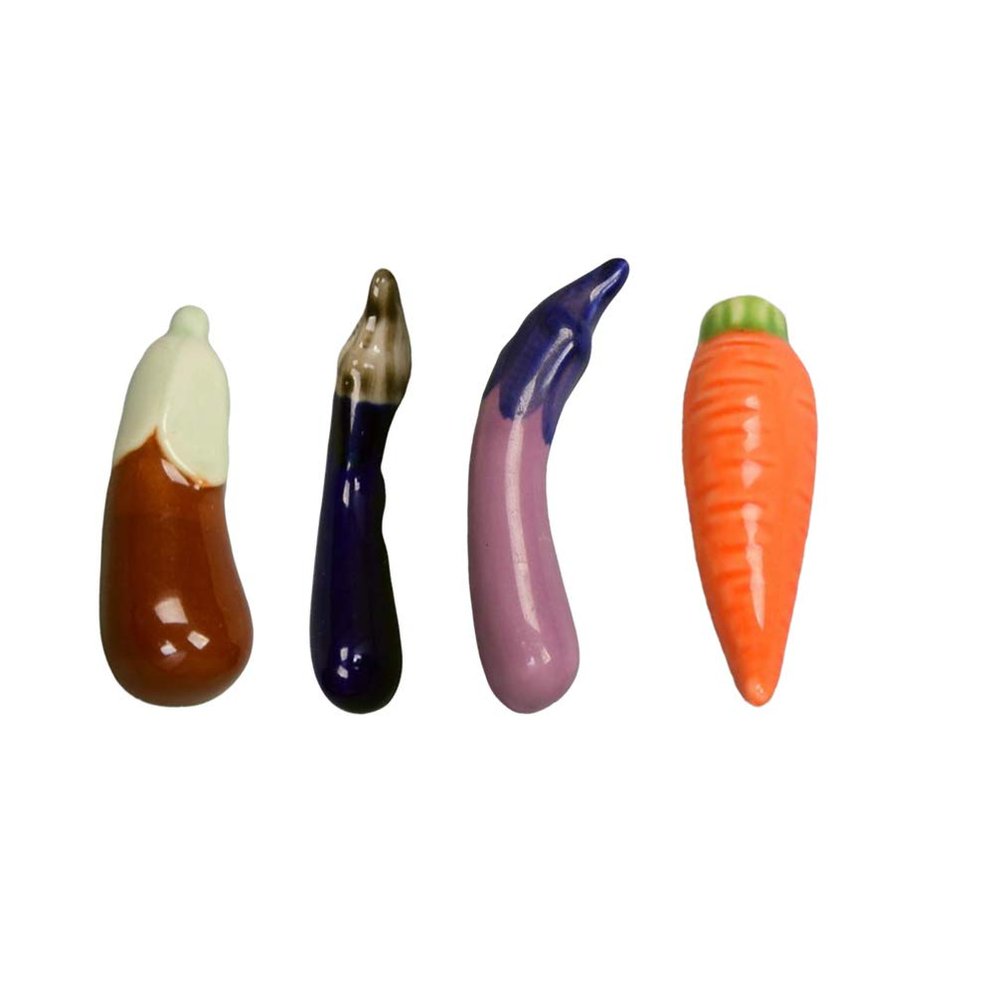 ASDUU 4pcs Chopsticks Rests Vegetable Shape Ceramic Dinner Spoon Stand Fork Holder Rack Chopsticks Utensil Cutlery Stand Decor Gift