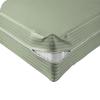 International Sheets Full Size Zipper Fitted Sheet Mattress Cover, 100% Egyptian Cotton 1000 Thread Counts, (Light Sage Stripe) 15 Inch Deep Pocket view 1