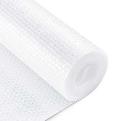 24 x 236.22 Inch Shelf Liners for Kitchen Cabinets Non Adhesive Drawer Liners, Non-Slip EVA Material Refrigerator Liners Waterproof & Oilproof Roll for Bathroom, Kitchen, Cupboard, Shelves -Clear