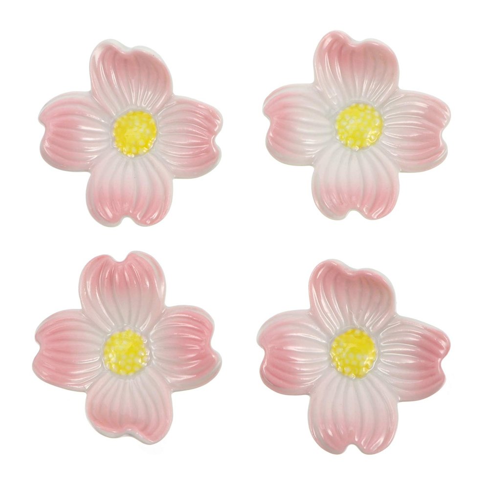 ASDUU 4pcs Ceramic Chopsticks Rest Japanese Flower Chopsticks Rack Dinner Spoons Stand Kitchen Tableware Holder Decor Gift