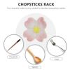 ASDUU 4pcs Ceramic Chopsticks Rest Japanese Flower Chopsticks Rack Dinner Spoons Stand Kitchen Tableware Holder Decor Gift view 4