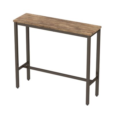 Aklaus 44.5" Bar Table,Rectangular Industrial Bar Height Table with Sturdy Metal Frame Pub High Top Dining Table for Dining Room Living Room Entryway Console Distressed Wood