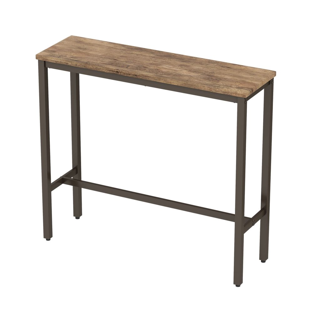 Aklaus 44.5" Bar Table,Rectangular Industrial Bar Height Table with Sturdy Metal Frame Pub High Top Dining Table for Dining Room Living Room Entryway Console Distressed Wood