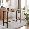 Aklaus 44.5" Bar Table,Rectangular Industrial Bar Height Table with Sturdy Metal Frame Pub High Top Dining Table for Dining Room Living Room Entryway Console Distressed Wood view 2