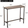 Aklaus 44.5" Bar Table,Rectangular Industrial Bar Height Table with Sturdy Metal Frame Pub High Top Dining Table for Dining Room Living Room Entryway Console Distressed Wood view 3