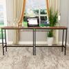 Aklaus 44.5" Bar Table,Rectangular Industrial Bar Height Table with Sturdy Metal Frame Pub High Top Dining Table for Dining Room Living Room Entryway Console Distressed Wood view 4