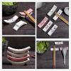 ASDUU Ceramic Chopstick Rest Chinese Style Plum Stand Spoon Fork Holder 2pcs Decor Gift view 3
