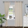Fcosie 42" W x 72" L Grommet Blackout Curtains for Living Room, Thick Linen Look Draperies, Energy Efficient Window Curtains with Tieback, Noise Reduction Drapes for Bedroom, Sand Beige (2 Panels) view 1