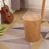 CL-ZZZ Wooden Round Trash Can Shake Lid Waste Basket Easy to Disassemble, Eco-Friendly Natural Wood Rubbish Bin for Bathroom Office Kitchen, Light Brown view 4