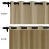 Fcosie 42" W x 72" L Grommet Blackout Curtains for Living Room, Thick Linen Look Draperies, Energy Efficient Window Curtains with Tieback, Noise Reduction Drapes for Bedroom, Khaki (2 Panels) view 2