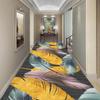 3D Long Hallway Runner Rugs Flowers Area Rug Low-Pile Entryway Carpet with Natural Non-Slip Rubber Backing for Kitchen Living Room Bedroom Doorway ( Size : 65x250cm ) view 2