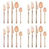 BRIIEC 18/10 Stainless Steel Tableware Set, 20 Piece Flatware Silverware Set Eating Utensils Set Service for 4, Unique Handle, Dishwasher Safe - Matte Rose Gold view 1