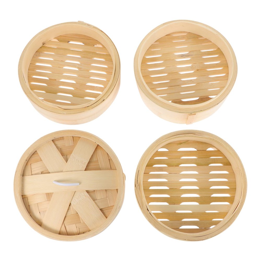 1set Steamer Lid Design for Healthy Cooking Deep Food Steamer for Fish Dumplings and Veggies Natural Material Safe and Kitchen Supply