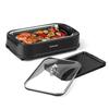 Techwood Indoor Grill Smokeless Grill, Electric Korean BBQ Grill with Glass Lid, Turbo Smoke Extractor Technology, Dishwasher-Safe Drip Tray & Nonstick Grilling Removable Plate, Black, 1500W view 1