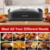 Techwood Indoor Grill Smokeless Grill, Electric Korean BBQ Grill with Glass Lid, Turbo Smoke Extractor Technology, Dishwasher-Safe Drip Tray & Nonstick Grilling Removable Plate, Black, 1500W view 2
