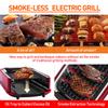 Smokeless Indoor Grill, Techwood 1500W Electric Grill Portable Korean Grill Non-Stick Grill Plates with Temperature Control, Removable Drip Tray, Tempered Glass Lid, Dishwasher-Safe view 4