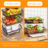 Miyawell Fruit Vegetable Storage Basket for Kitchen - 6 Tier Stackable Metal Wire Baskets Cart with Rolling Wheels Utility Fruits Rack Produce Snack Organizer Bins for Pantry Bathroom Laundry Bronze view 4