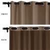 Fcosie 42" W x 72" L Grommet Blackout Curtains for Living Room, Thick Linen Look Draperies, Energy Efficient Window Curtains with Tieback, Noise Reduction Drapes for Bedroom, Coca Mocha (2 Panels) view 2