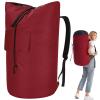 Backpack Laundry Bag, 115L Heavy Duty Extra Large College Laundry Backpack, Dirty Clothes Bag with Shoulder Straps, Laundry Hamper Bag with Drawstring Closure for College Dorm, Apartment Red view 1