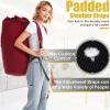 Backpack Laundry Bag, 115L Heavy Duty Extra Large College Laundry Backpack, Dirty Clothes Bag with Shoulder Straps, Laundry Hamper Bag with Drawstring Closure for College Dorm, Apartment Red view 4