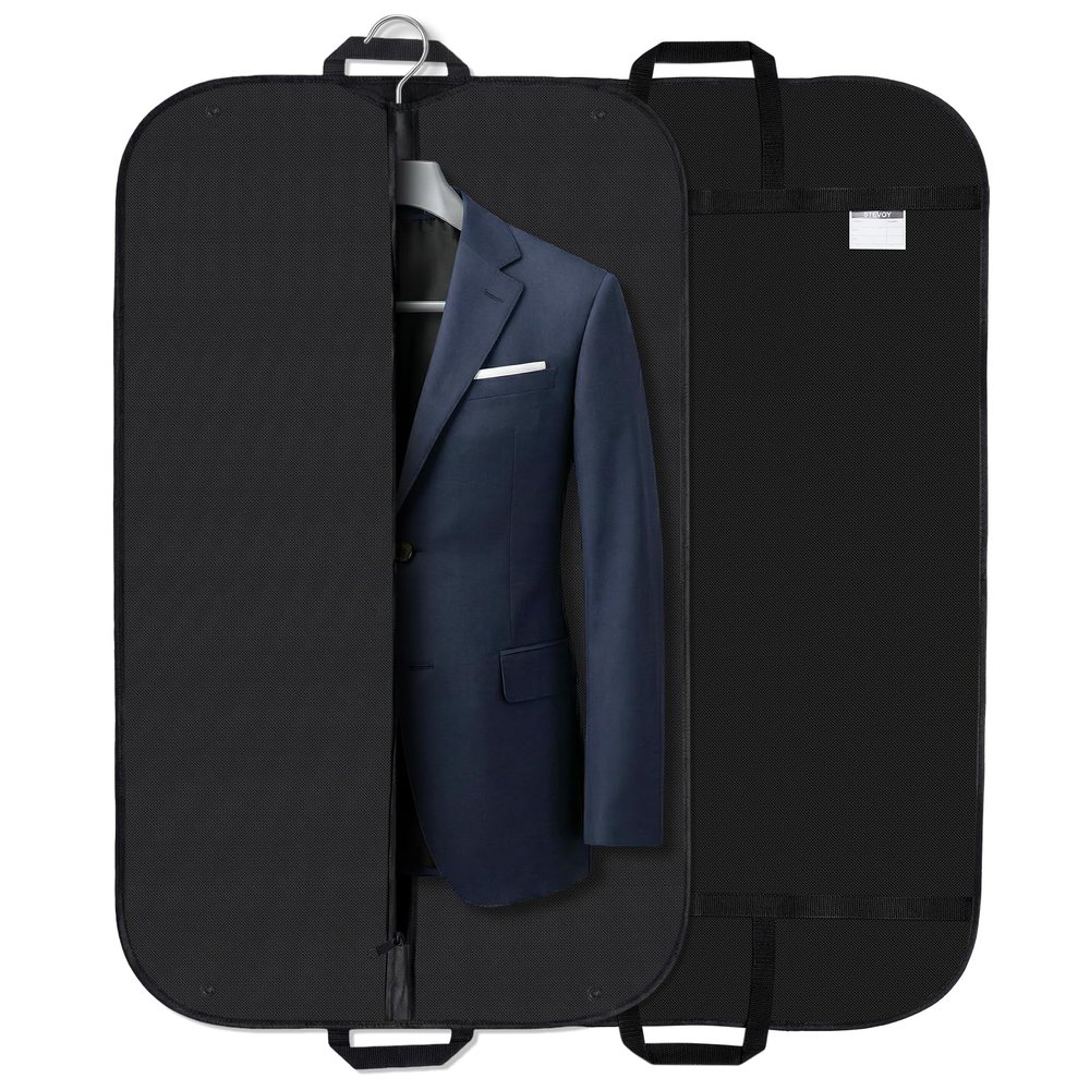 2 Pack STEVOY 40" Breathable Garment Bag, Suit Covers, Travel Carrier Bag with Handles, Foldover