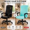 Water Resistant Stretch Computer Office Chair Cover with Durable Zipper - Universal Washable Removable Spandex Rotating Boss Chair Slipcovers - Anti-dust Desk Chair Seat Protector for Dogs, Cats, Pets view 2