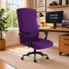 Stretch Computer Office Chair Cover with Durable Zipper - Universal Washable Removable Spandex Rotating Boss Chair Slipcovers - Anti-dust Soft Desk Chair Seat Protector for Dogs, Cats, Pets (Purple) view 1