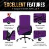 Stretch Computer Office Chair Cover with Durable Zipper - Universal Washable Removable Spandex Rotating Boss Chair Slipcovers - Anti-dust Soft Desk Chair Seat Protector for Dogs, Cats, Pets (Purple) view 4