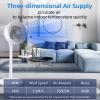 Simple Deluxe 7 inch Stand Fan, 3 Speeds & 3 Modes, 15 Hours Timer, 70 Oscillating Circulating Fan, with Remote Control, Air Circulation Fan for Room, Indoor,White view 3
