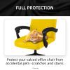 Elastic Computer Chair Cover with Durable Zipper - Protective Removable Washable Universal Office Desk Chair Seat Slip Cover - Stretchy Soft Anti-dust Desk Chair Seat Protector for Dogs, Cats, Pets view 4