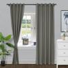 Fcosie Natural Linen Blended Curtains 63 Inches Length Blackout Curtains and Drapes Grommet Top Window Treatment Drapery Panels Draperies (2 Panels, 50 W x 63 L Inches, Dark Grey) view 1