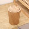 CL-ZZZ Modern Wooden Round Trash Can Shake Lid Waste Bin Easy to Disassemble, Versatile Wood Waste Paper Bin for Bathroom Office Kitchen, Light Brown view 3