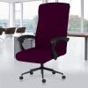 DIVA EN CAMINO DEC Universal Stretch Office Chair Cover with Zipper, Soft Slipcover for High Back Desk Chair, Plum view 1