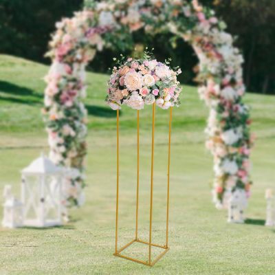 DNYSYSJ 1Pc 180cm Wedding Flower Vase Tabletop Flower Stand Gold Floor Vases Metal Wedding Centerpiece Stand Display Rack for Lawn Hotel Opening Ceremony Banquet Hall Decor
