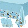 3 Pcs Happy Fathers Day Plastic Tablecloth 54 x 108 Inch Fathers Day Party Table Cover Water Print Table Cover Fathers Day Tablecloth Blue for Birthday Party Decoration Fathers Day Supplies (Light) view 1