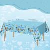3 Pcs Happy Fathers Day Plastic Tablecloth 54 x 108 Inch Fathers Day Party Table Cover Water Print Table Cover Fathers Day Tablecloth Blue for Birthday Party Decoration Fathers Day Supplies (Light) view 3