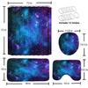 4 Pcs Fabric Universe Outer Space Theme Shower Curtain Sets, Starry Galaxy with Non-Slip Rugs Toilet Lid Cover Bath Mat, Starry Bathtub Set Men Boys Trippy Nebula (Starry Sky)Without light-up feature view 2