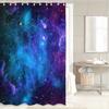 4 Pcs Fabric Universe Outer Space Theme Shower Curtain Sets, Starry Galaxy with Non-Slip Rugs Toilet Lid Cover Bath Mat, Starry Bathtub Set Men Boys Trippy Nebula (Starry Sky)Without light-up feature view 3