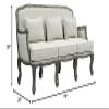 Acme Furniture Upholstered Sofa with Nailhead Trim, Cream and Brown view 3