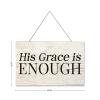 Wooden Signs, Rustic His Grace is Enough Sign Plaque Pianted Quote Home Decor Farmhouse Garden Outdoor Wall Art 12"x18", S250 view 2