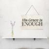 Wooden Signs, Rustic His Grace is Enough Sign Plaque Pianted Quote Home Decor Farmhouse Garden Outdoor Wall Art 12"x18", S250 view 4