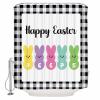 ALAGEO Easter Shower Curtain Happy Easter Peeps Shower Curtains for Bathroom Decor, Bunny Black Buffalo Plaid Bath Curtains Sets with Hooks Waterproof Standard Size 60" x 72" view 1